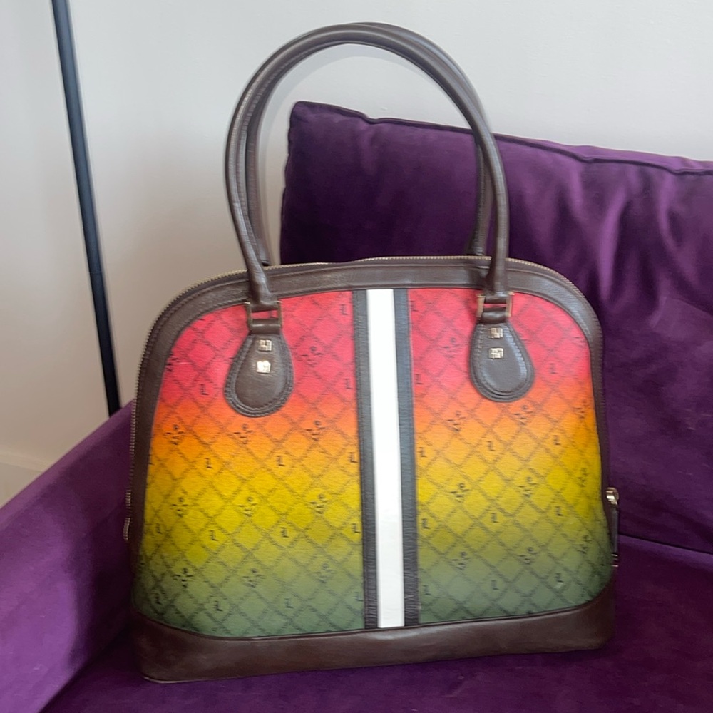 Sale 🔥 L.A.M.B. Rasta Ombré Kingston Luxury Leather Bag. Extra Large. - Picture 6 of 13